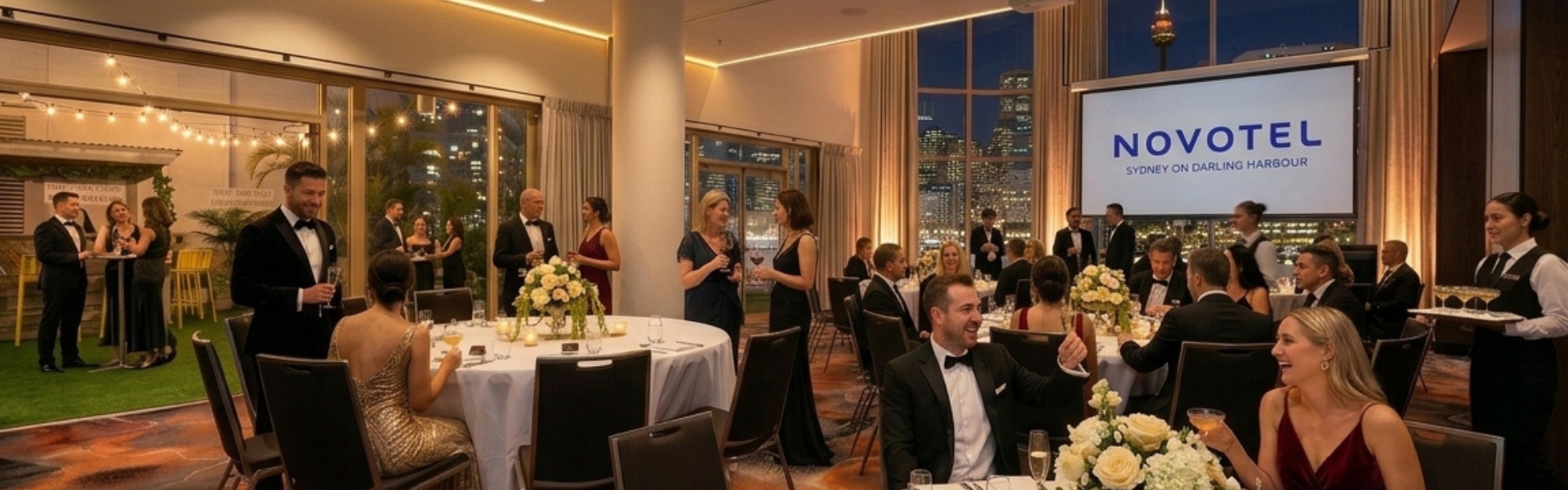 The Ternary dining room set for dinner service