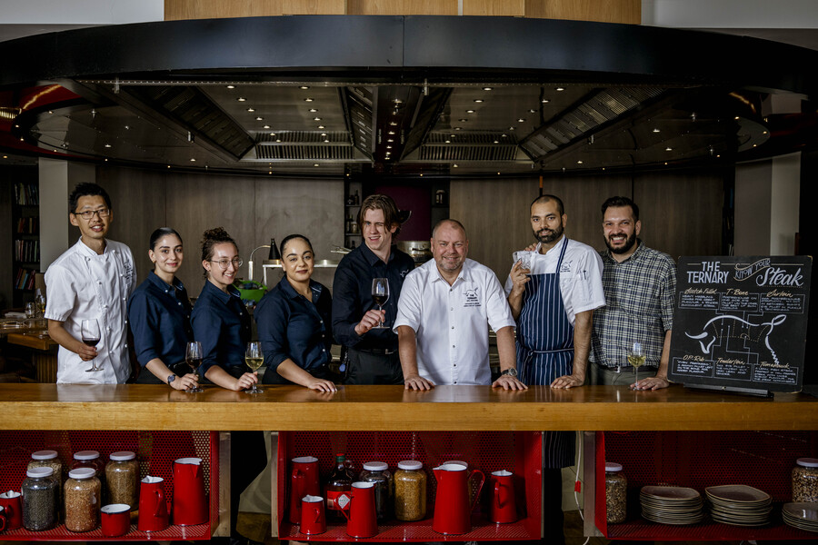 The Ternary culinary team in the open kitchen
